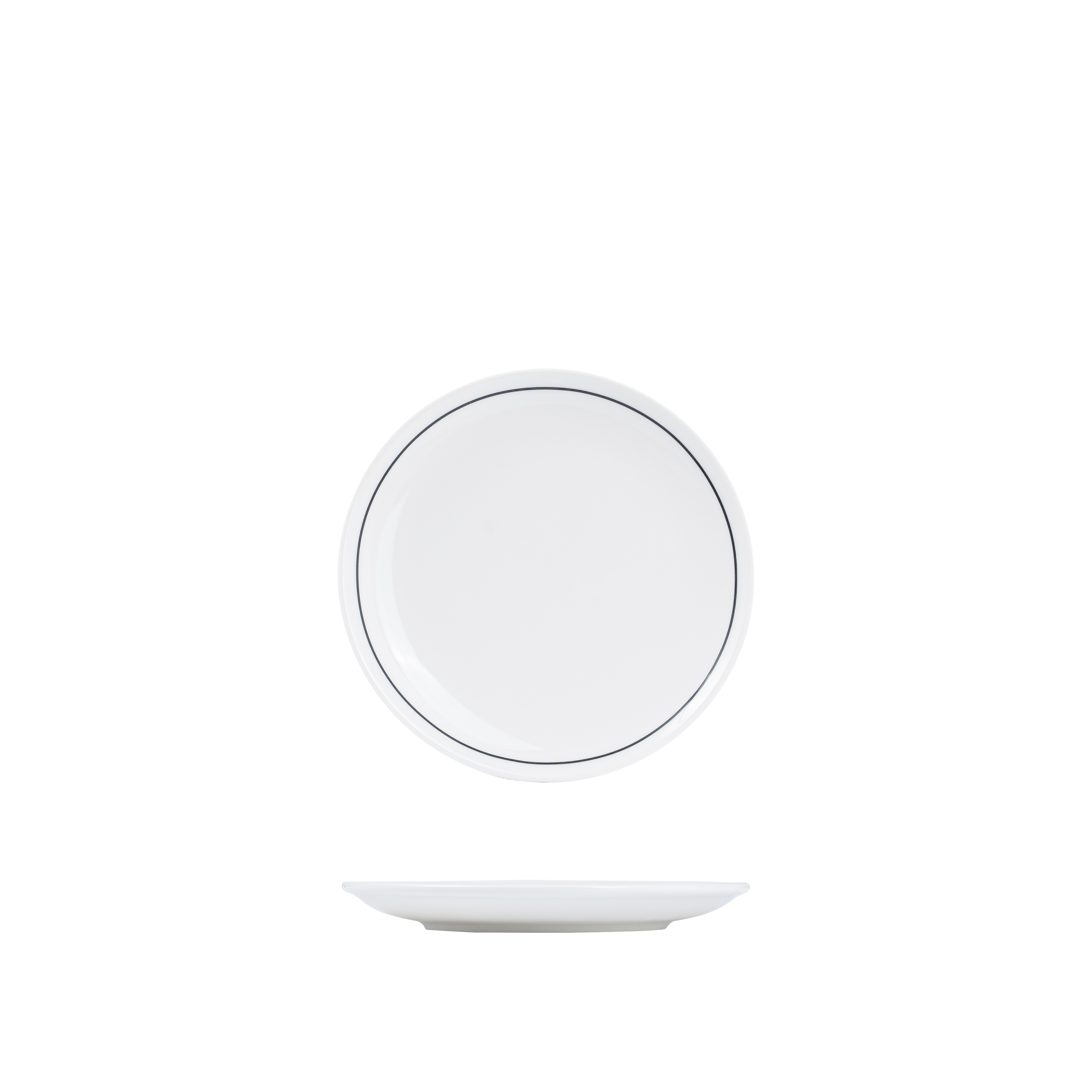 RAK Princeton Round Coupe Plate (180mm - White with Black Line)