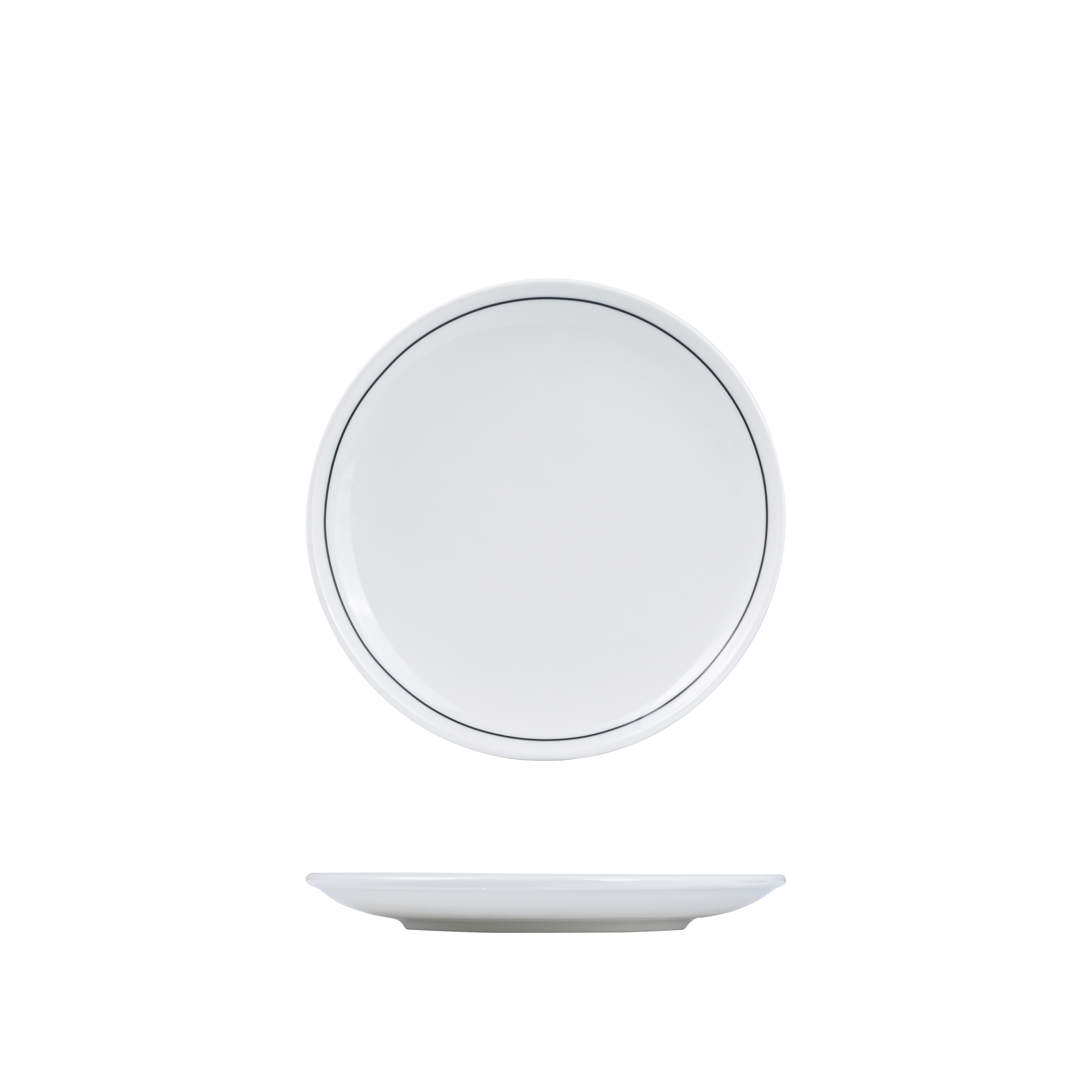 RAK Princeton Round Coupe Plate (210mm - White with Black Line)