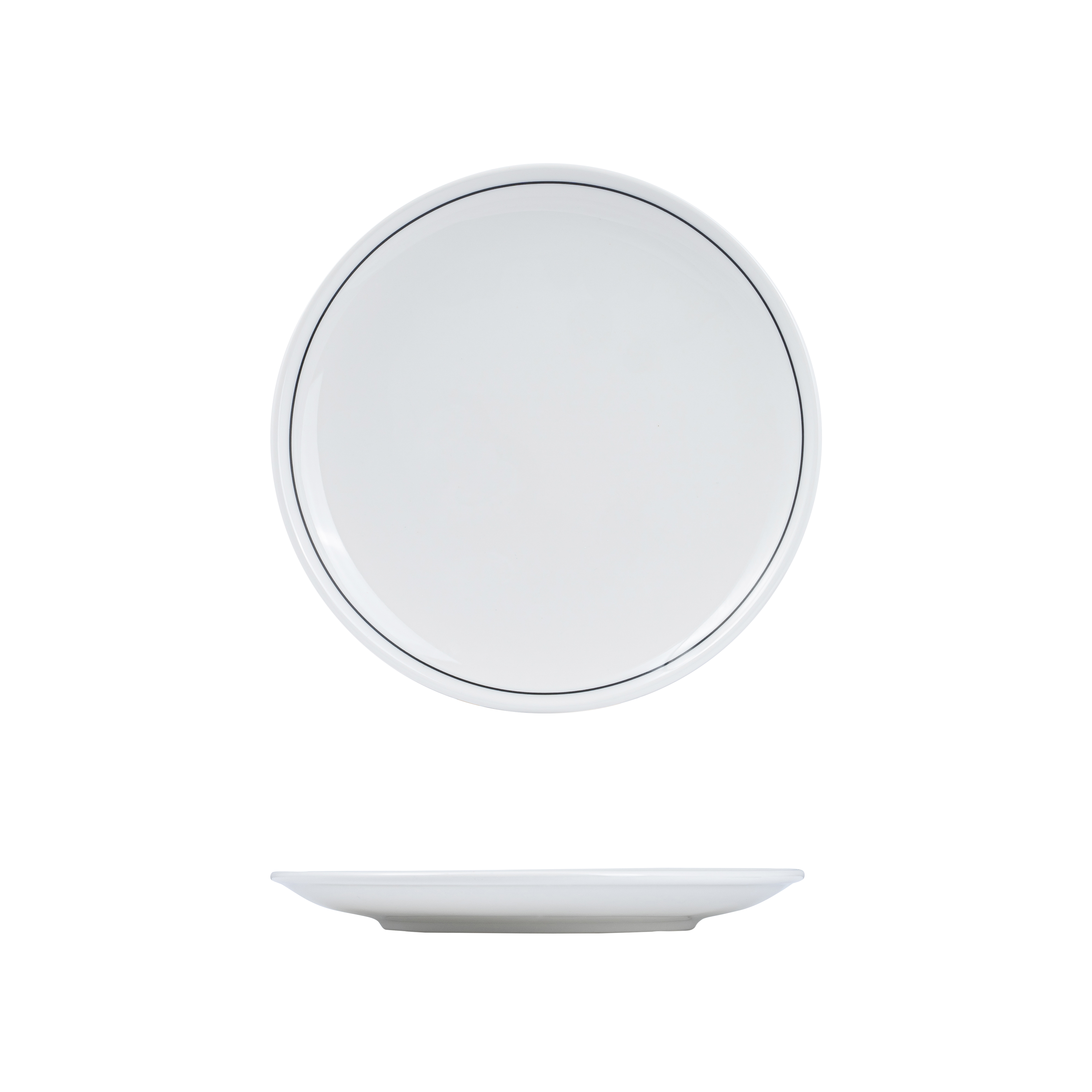 RAK Princeton Round Coupe Plate (240mm - White with Black Line)
