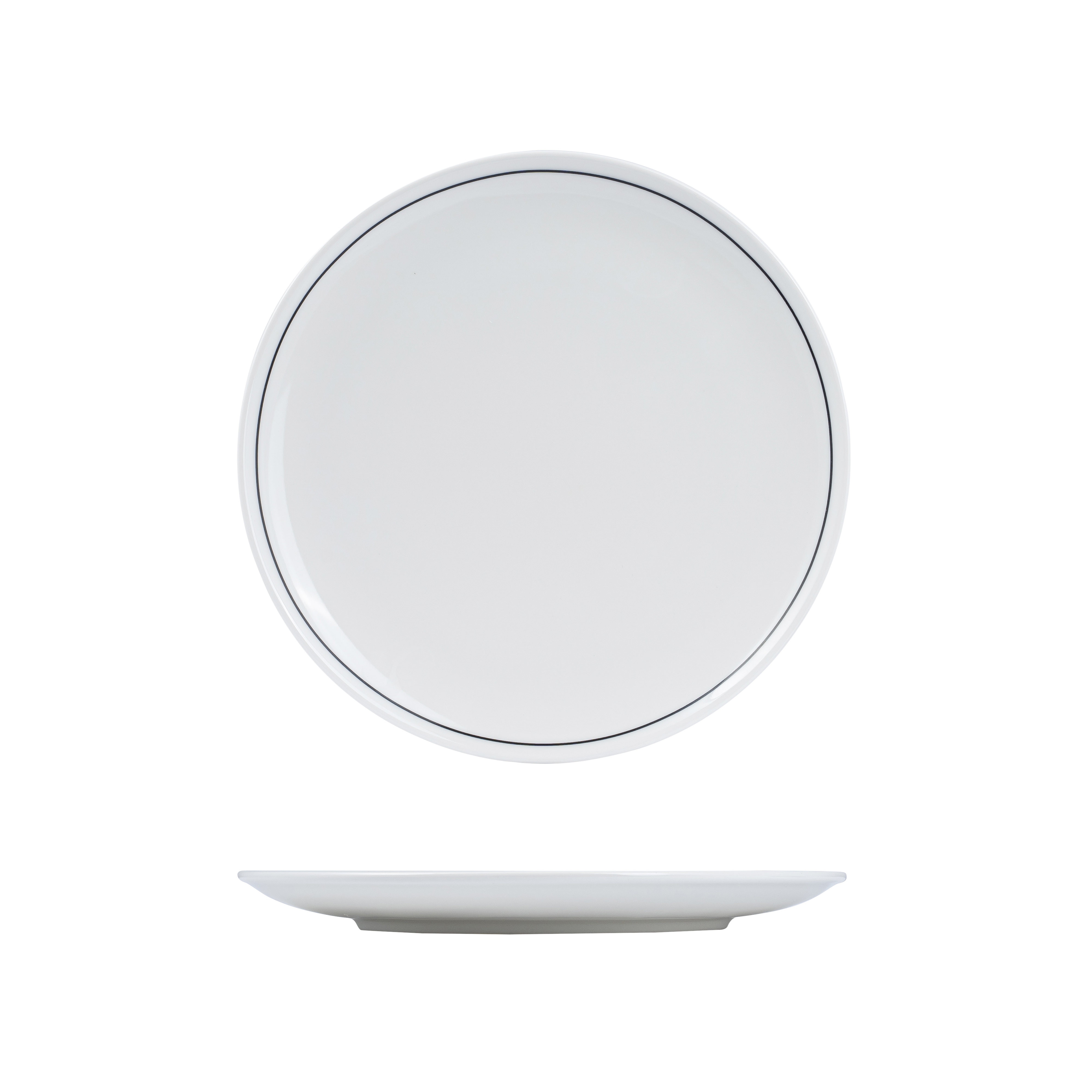 RAK Princeton Round Coupe Plate (270mm - White with Black Line)