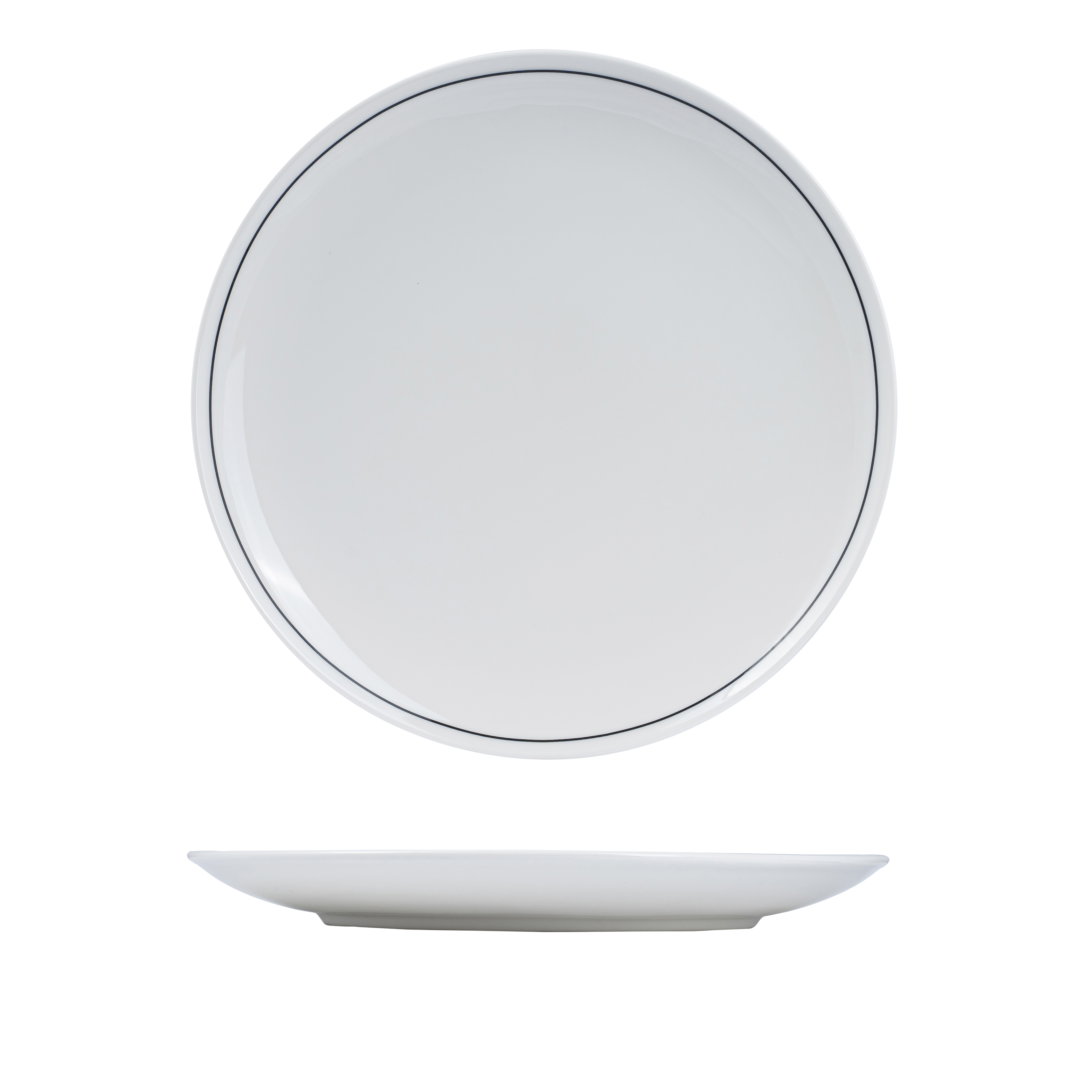 RAK Princeton Round Coupe Plate (310mm - White with Black Line)