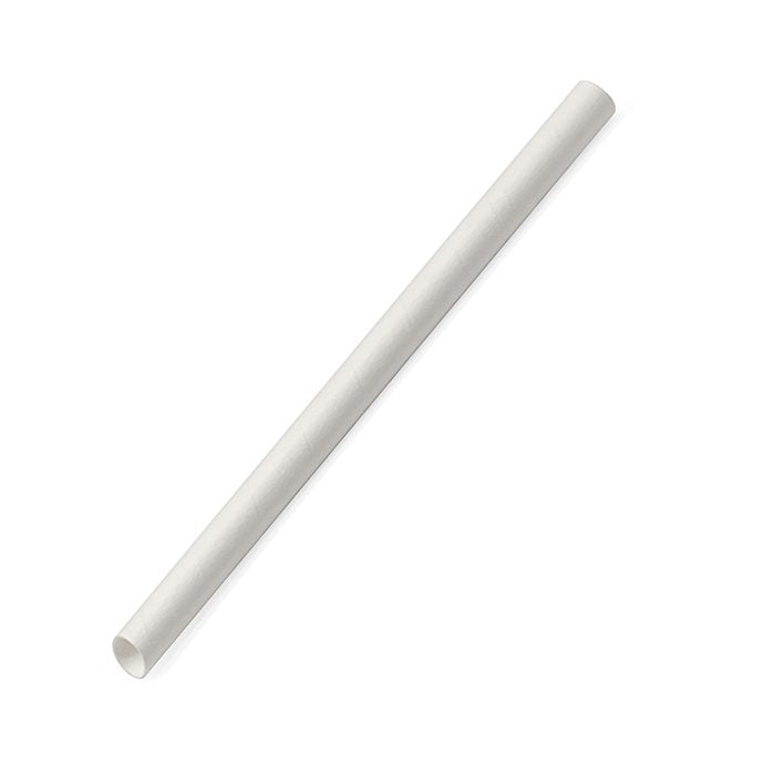 ecoware Paper Straw Bubble Tea Plain White (Carton of 1000)