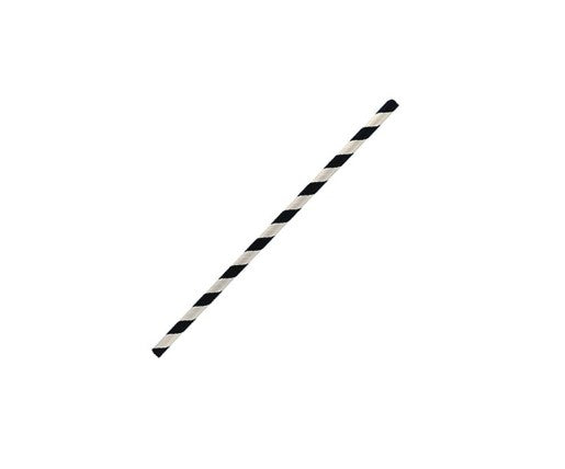 ecoware Paper Straw Cocktail Black Stripe (Carton of 2500)