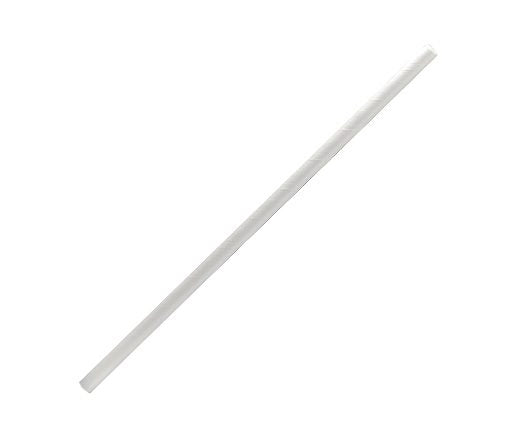 ecoware Paper Straw Cocktail Plain White (Carton of 2500)