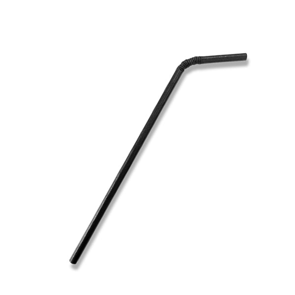 ecoware Paper Straw Flexi All Black (Carton of 2500)