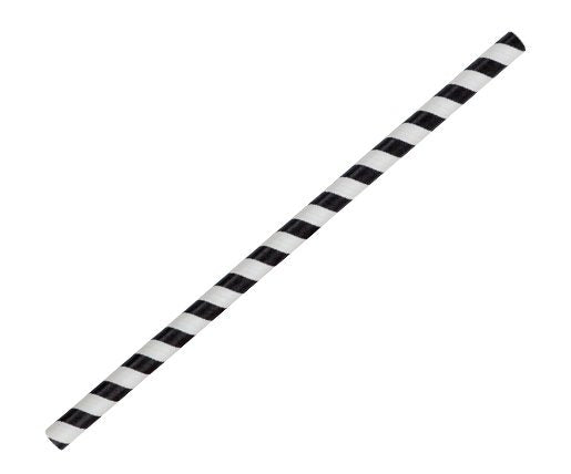 ecoware Paper Straw Jumbo Black Stripe (Carton of 2500)