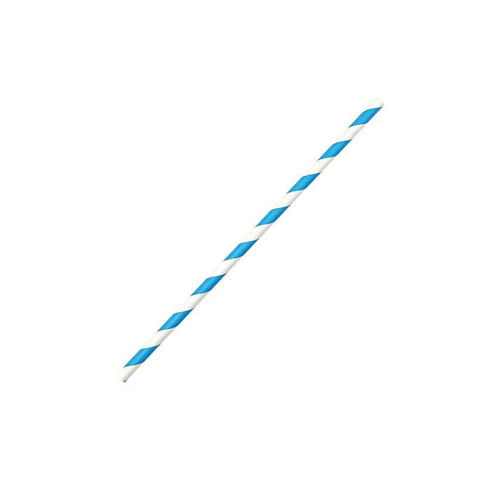 ecoware Paper Straw Regular Blue Stripe (Carton of 2500)