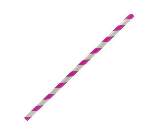 ecoware Paper Straw Regular Pink Stripe (Carton of 2500)
