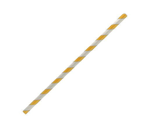 ecoware Paper Straw Regular Yellow Stripe (Carton of 2500)