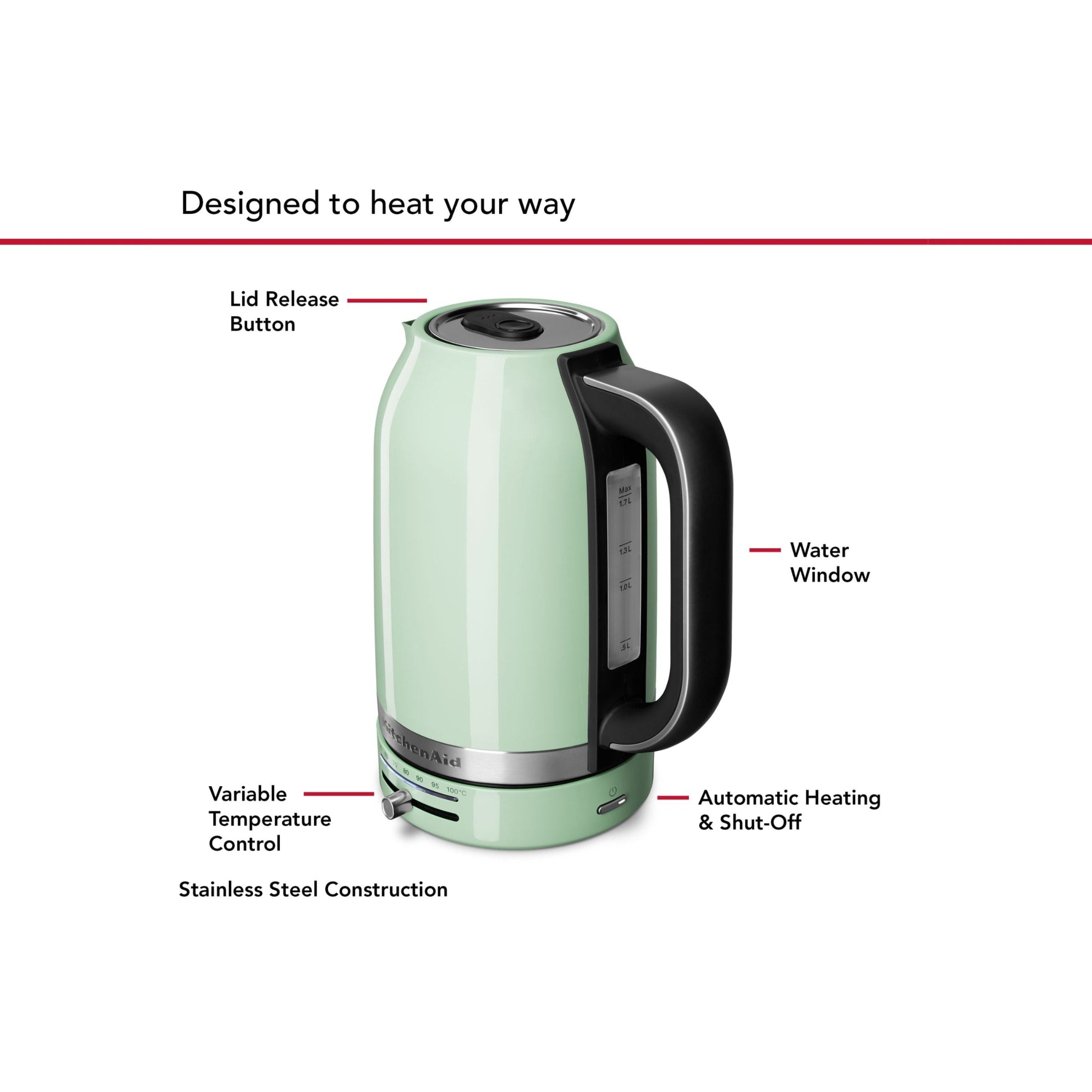 KitchenAid 1.7L Variable Temperature Electric Kettle KEK1701