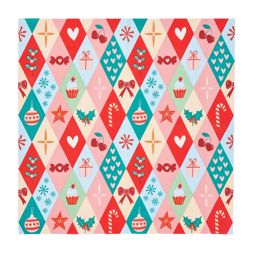 Annabel Trends Paper Napkins 20pc Christmas Harlequin