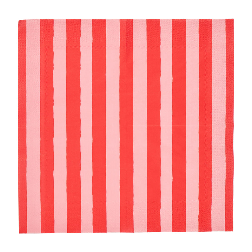 Annabel Trends Paper Napkins 20pc Red Stripe