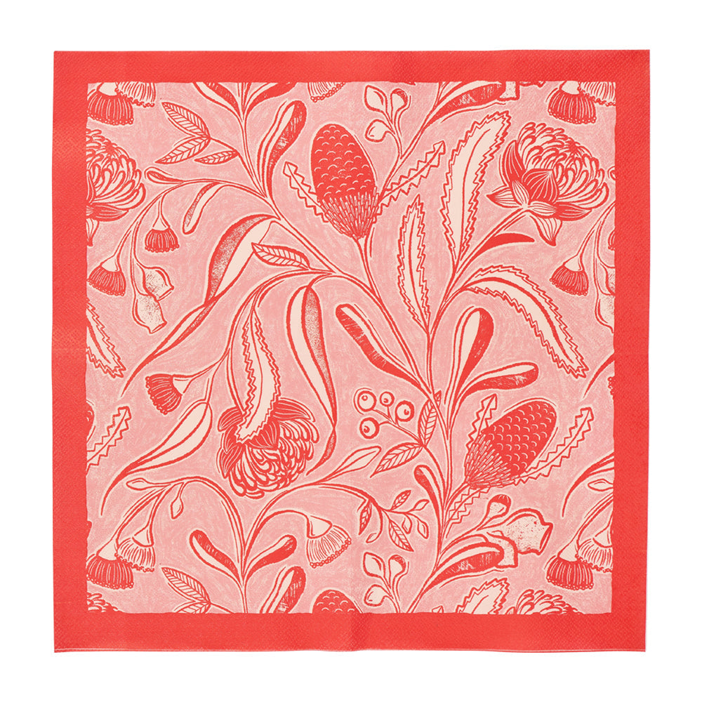 Annabel Trends Paper Napkins 20pc Trailing Natives Red