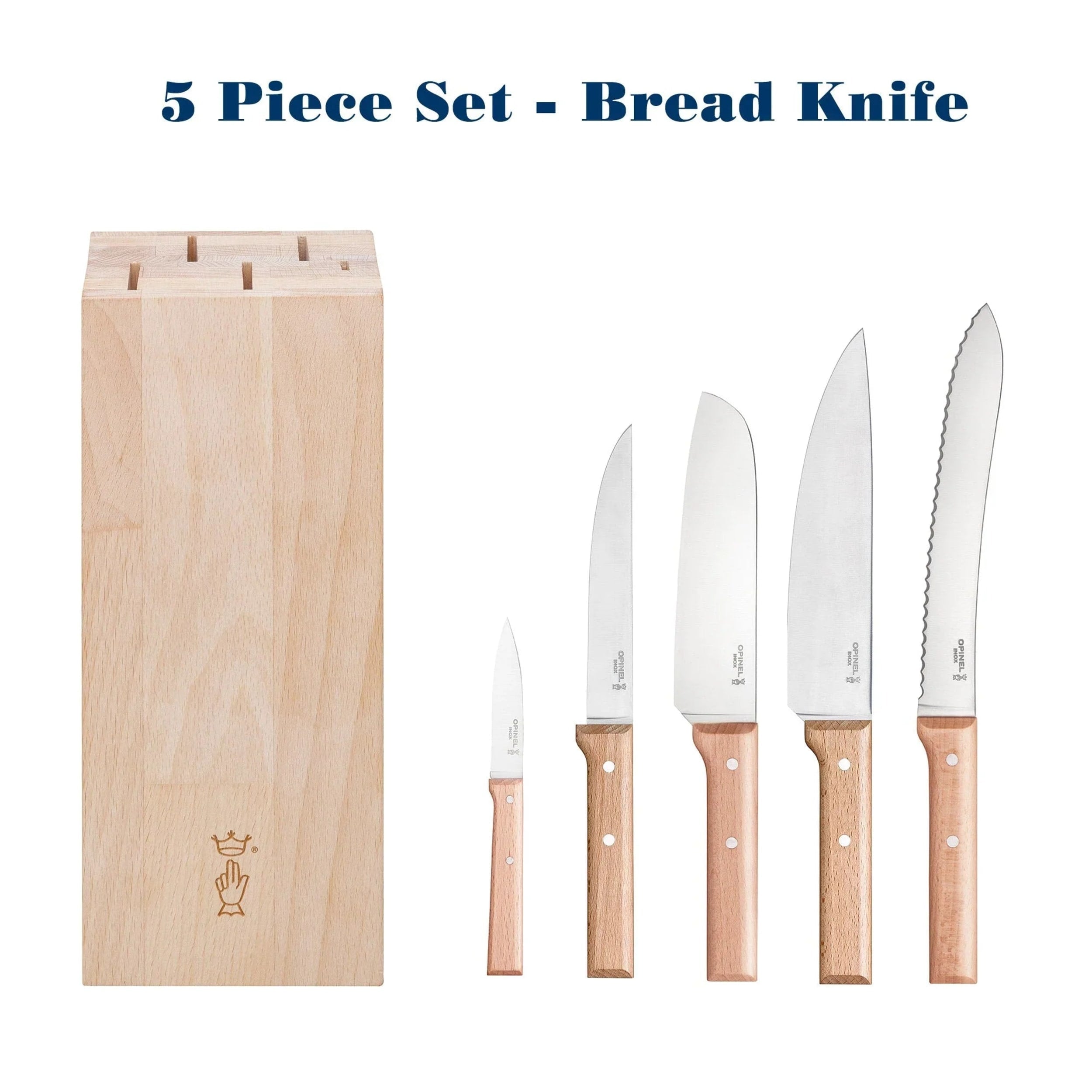 Opinel Parallèle Knife Block 5 Piece Set
