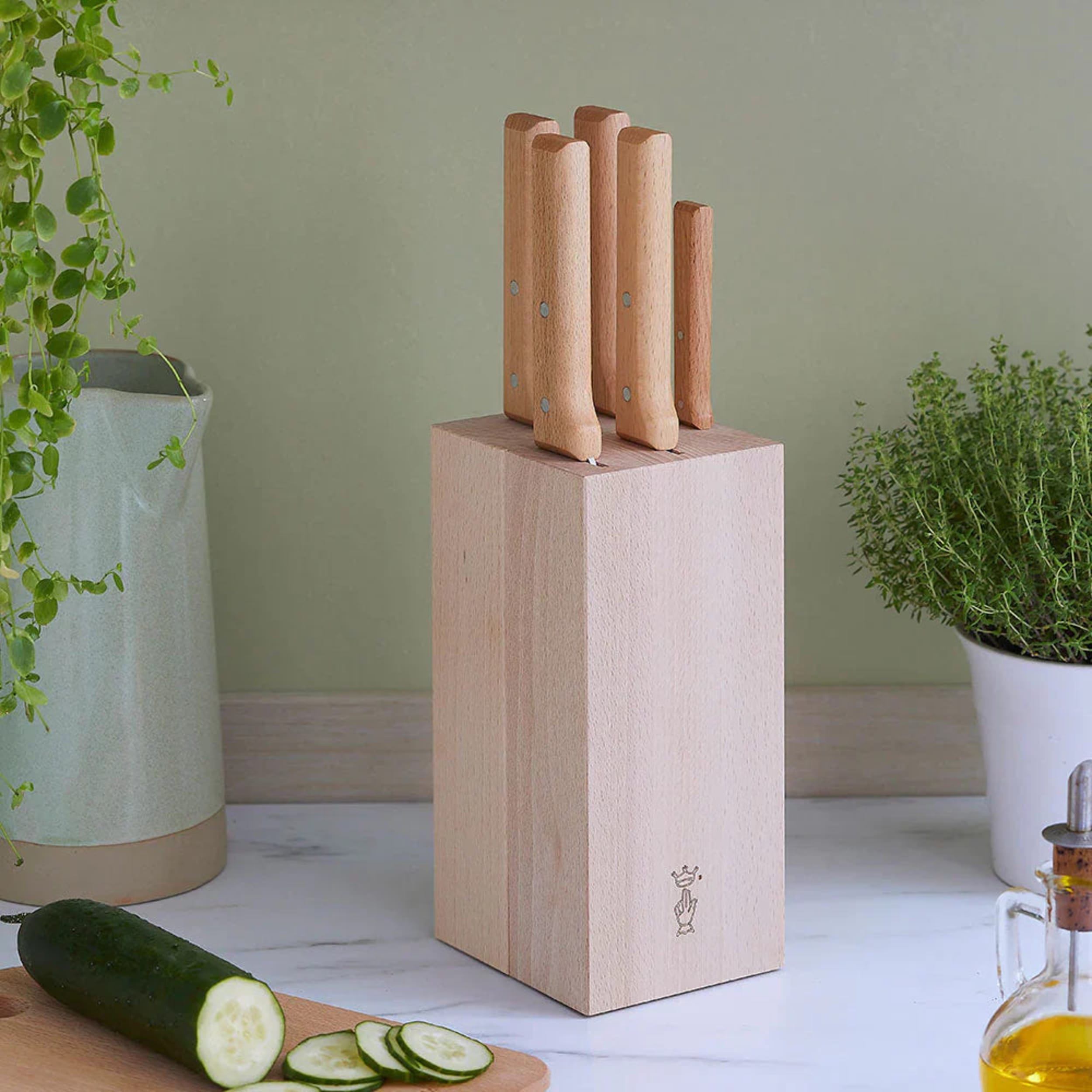Opinel Parallèle Knife Block 5 Piece Set