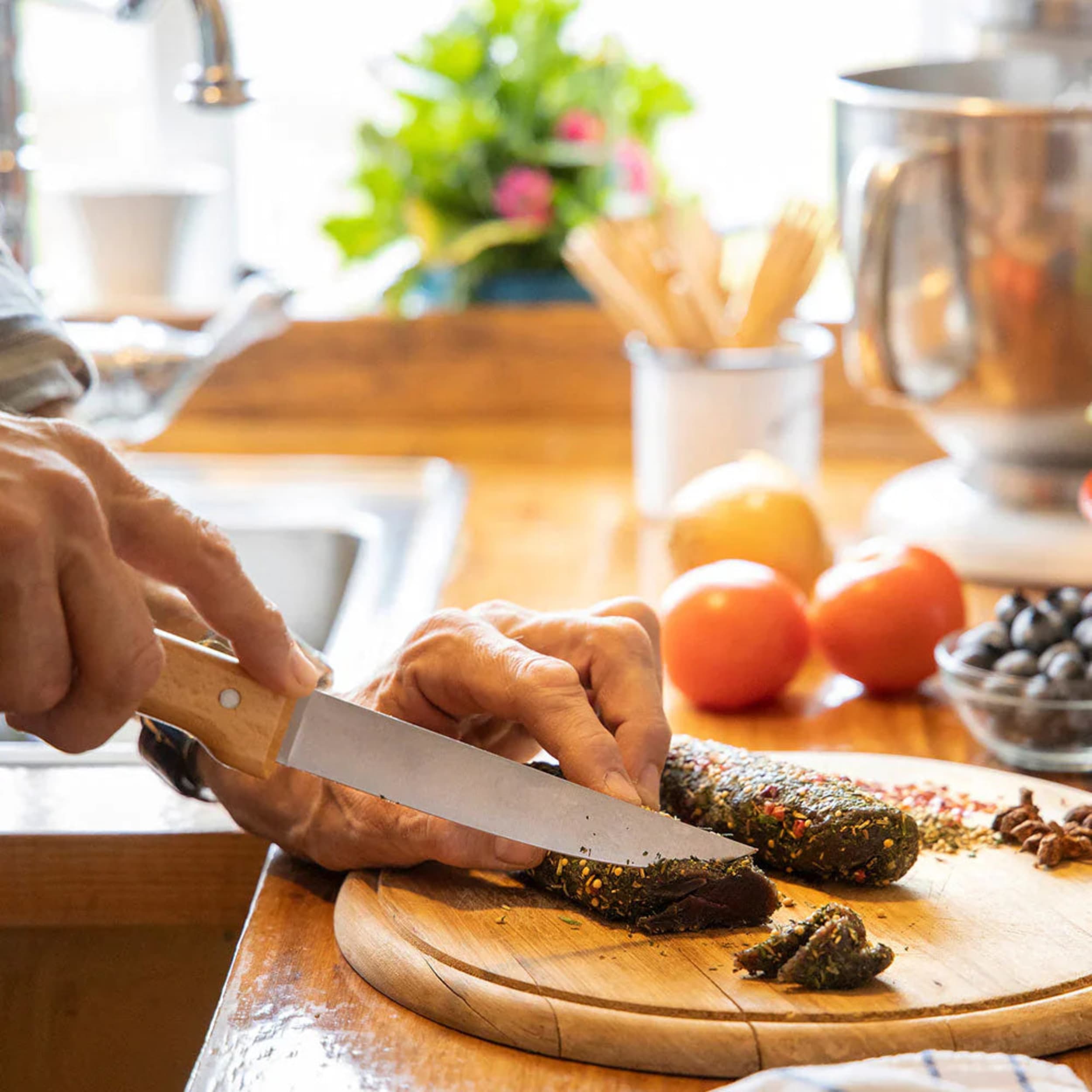 Opinel Parallèle Kitchen Knife 3 Piece Set Olive