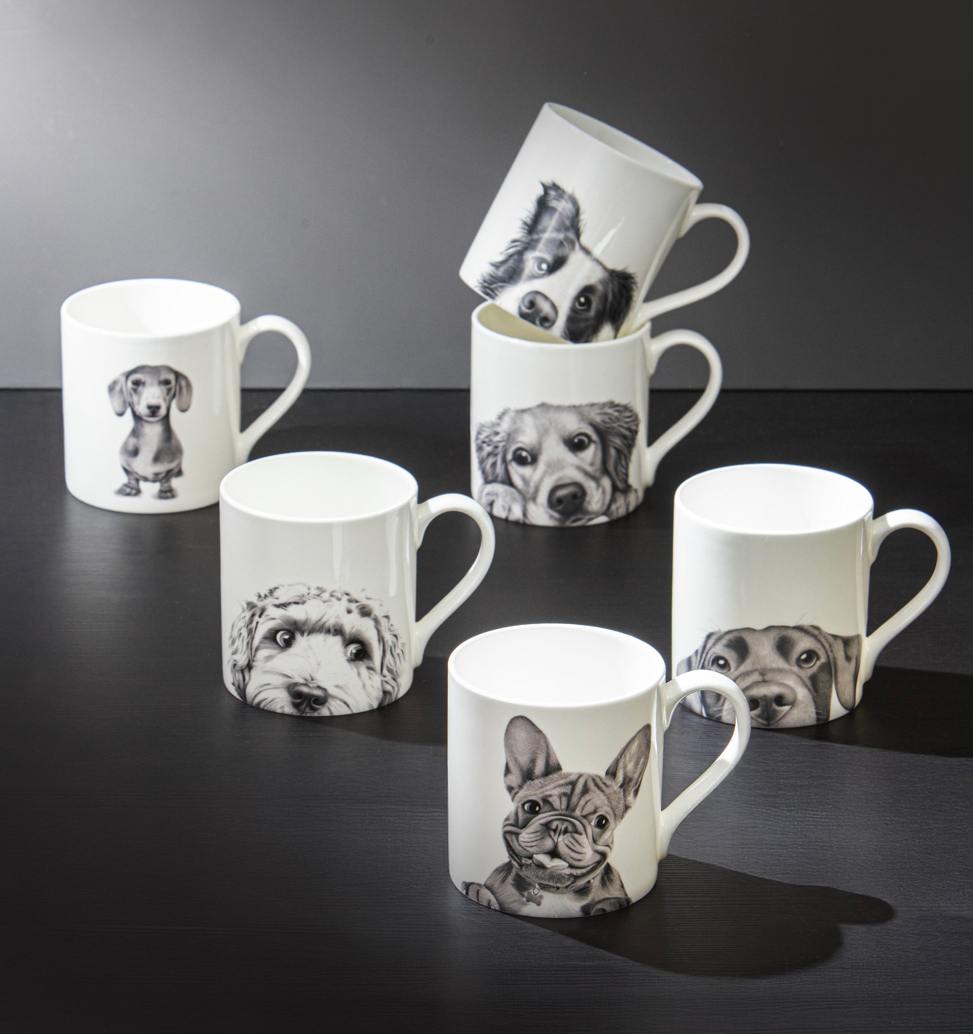 Ashdene Peeking Pups Border Collie Mug