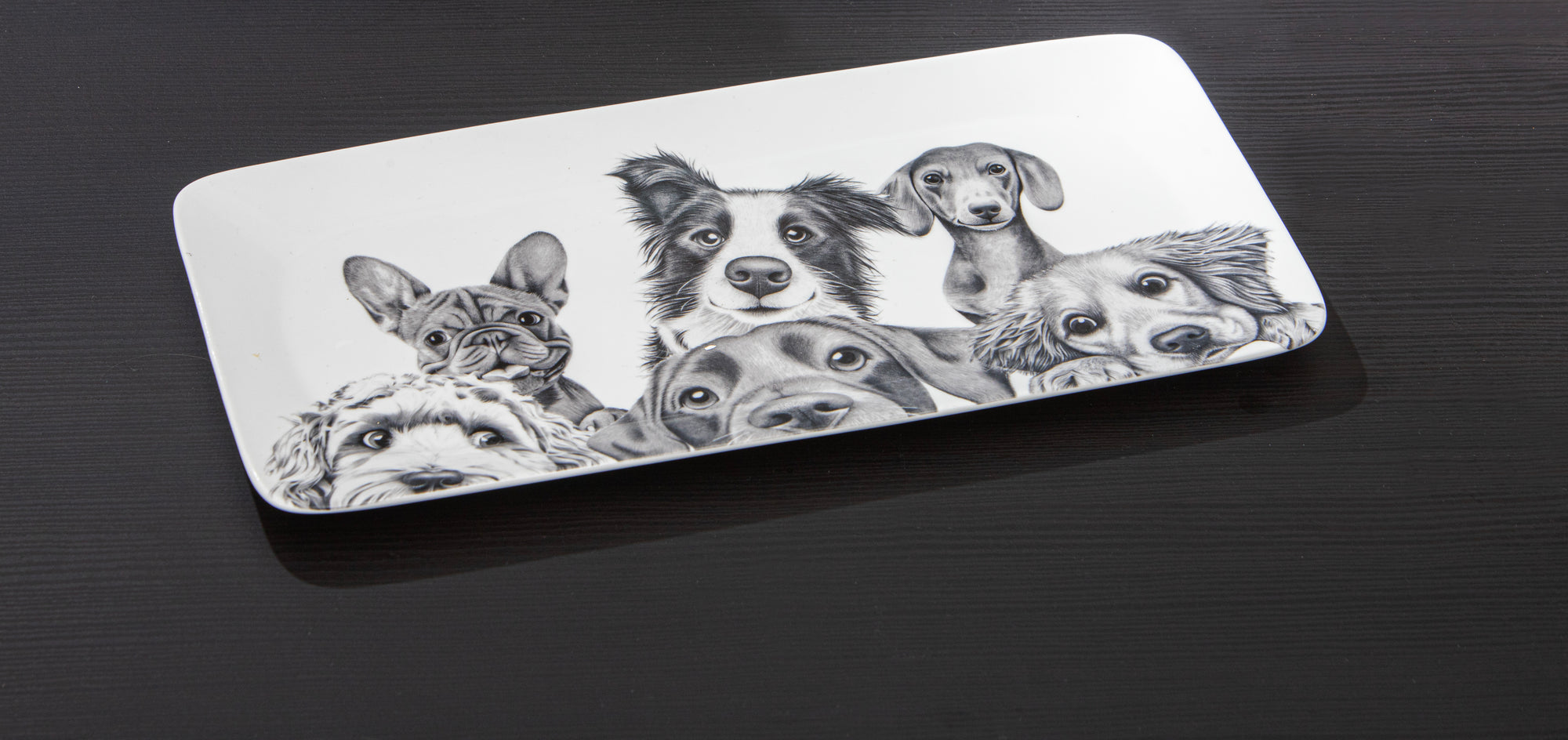 Ashdene Peeking Pups Rectangle Platter