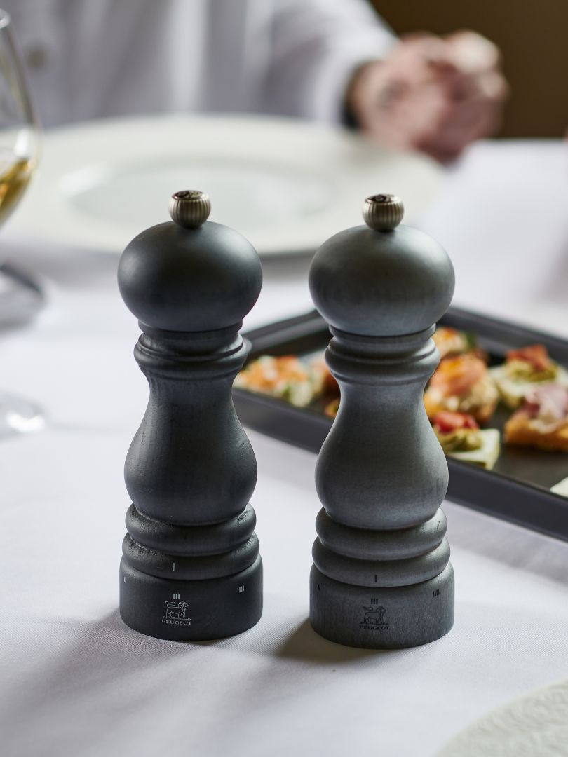 Paris Graphite Light u'Select Salt & Pepper Mill Duo with Stainless Steel Funnel - 18cm
