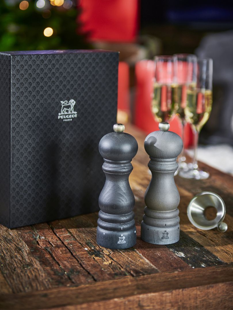 Paris Graphite Light u'Select Salt & Pepper Mill Duo with Stainless Steel Funnel - 18cm