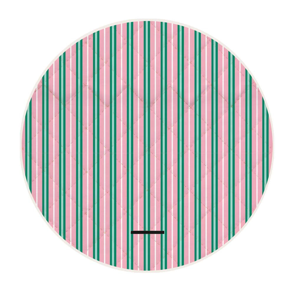 Annabel Trends Picnic Mat Round Pink & Green Stripe