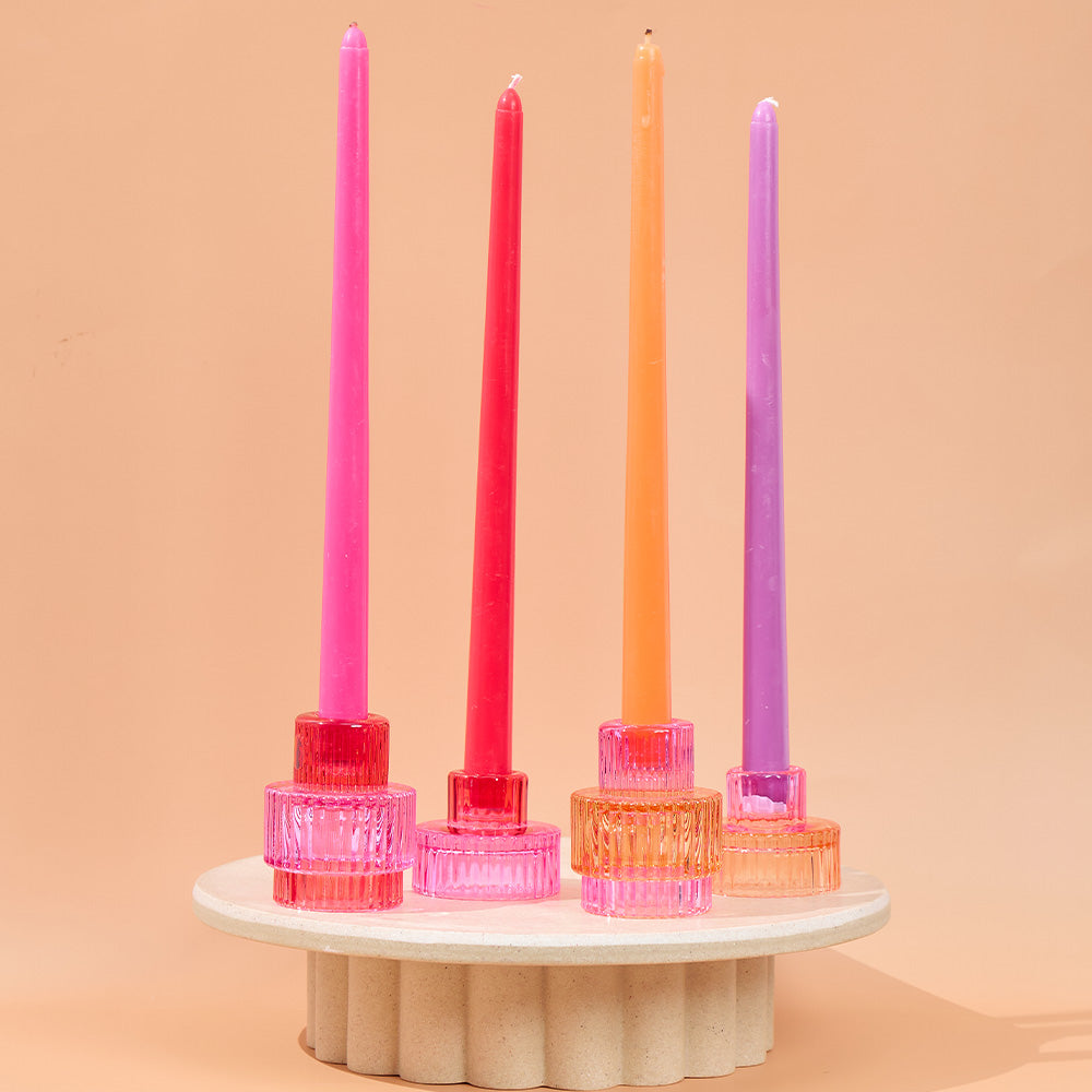 Annabel Trends Jewel Taper Candles Pink Tones