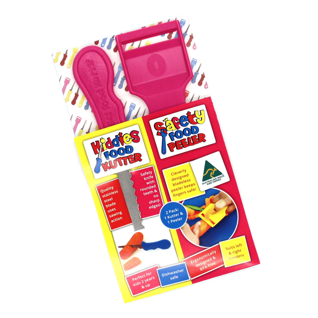 Kiddies Food Kutter Peeler & Knife Set - Pink