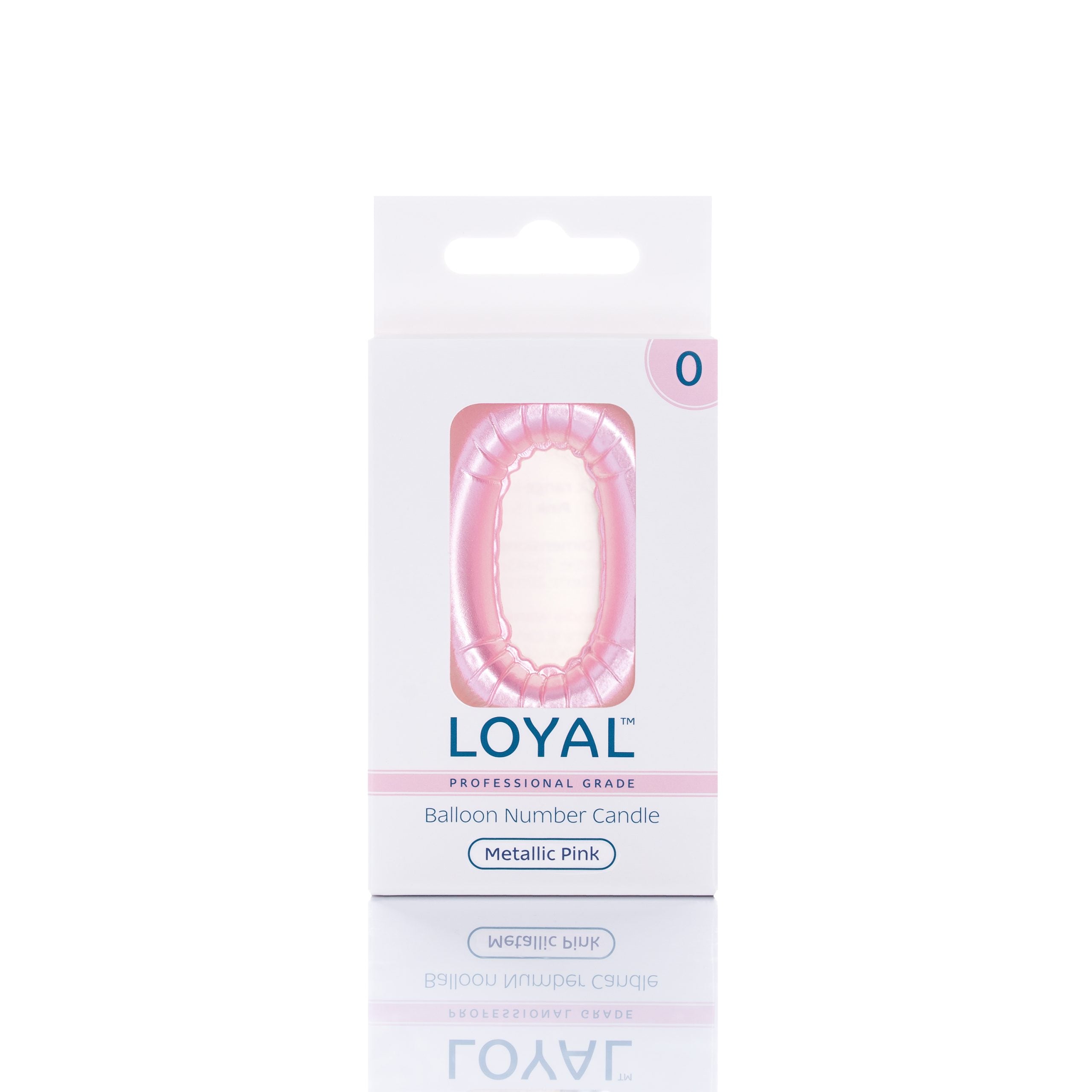LOYAL Balloon Number "0" Candle - Metallic White