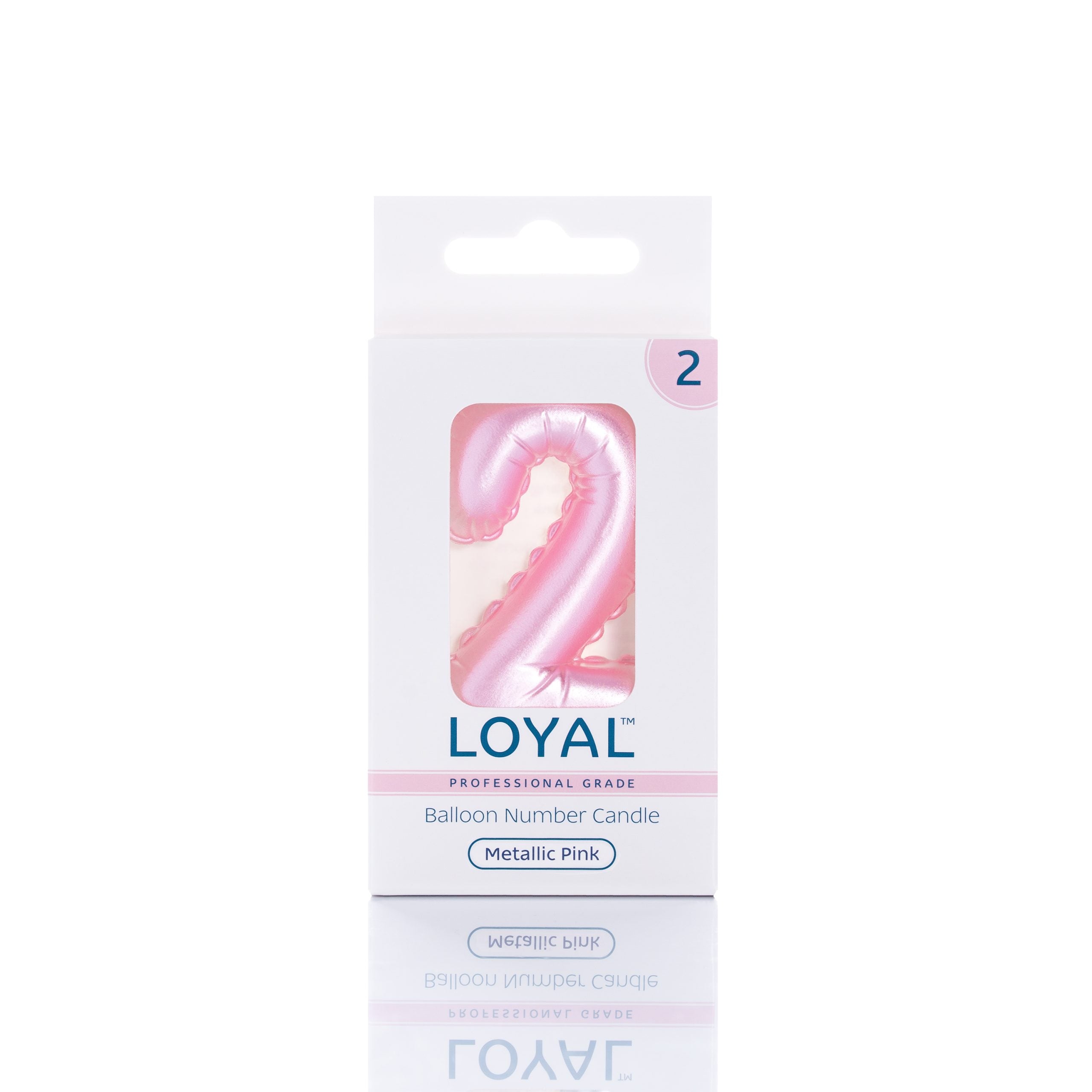 LOYAL Balloon Number "2" Candle - Metallic Blue