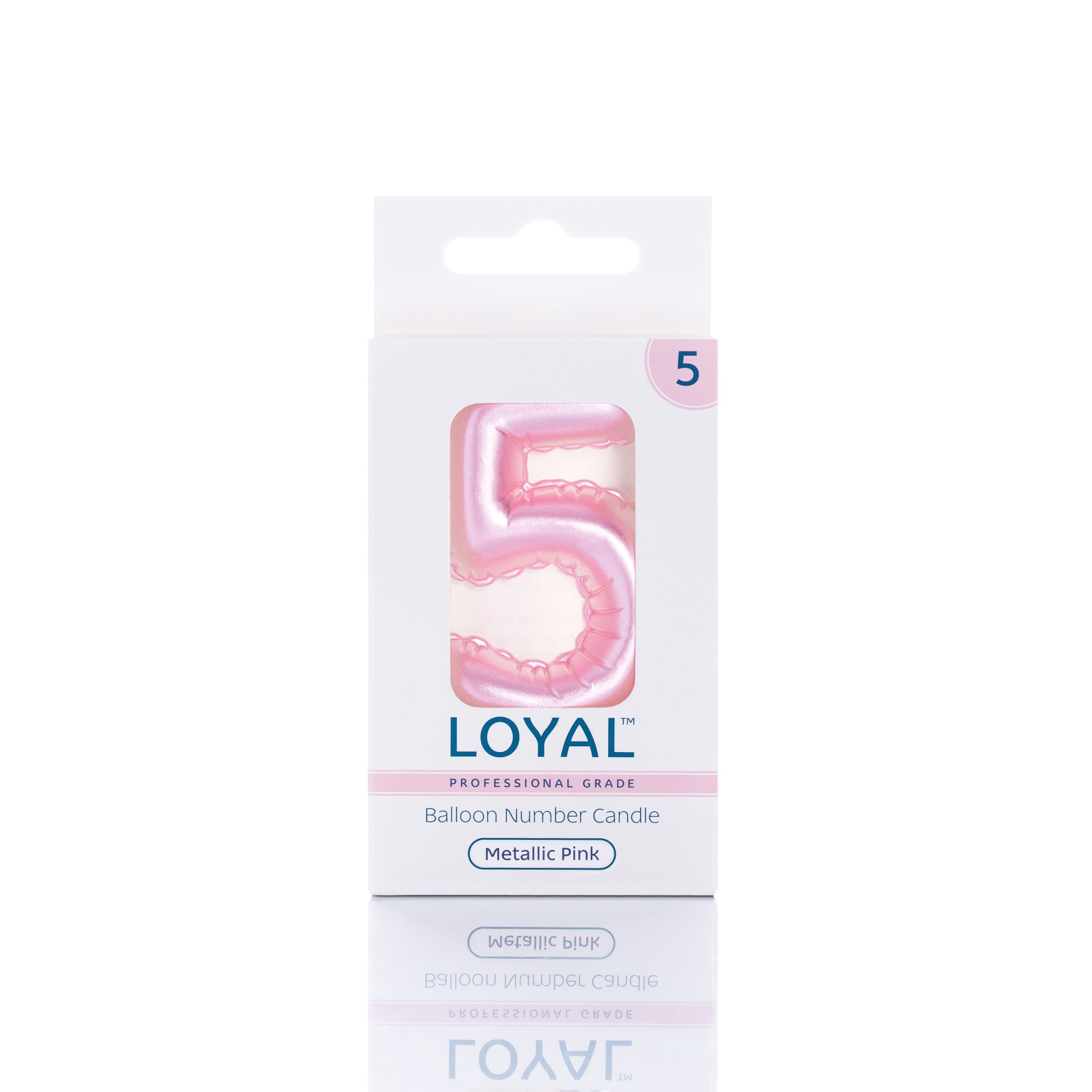 LOYAL Balloon Number "5" Candle - Metallic Blue