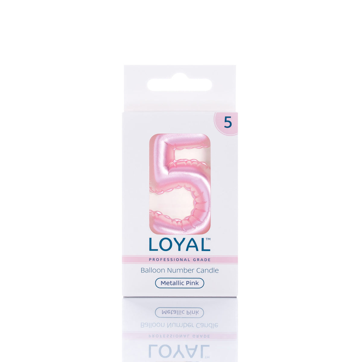 LOYAL Balloon Number "5" Candle - Metallic Gold