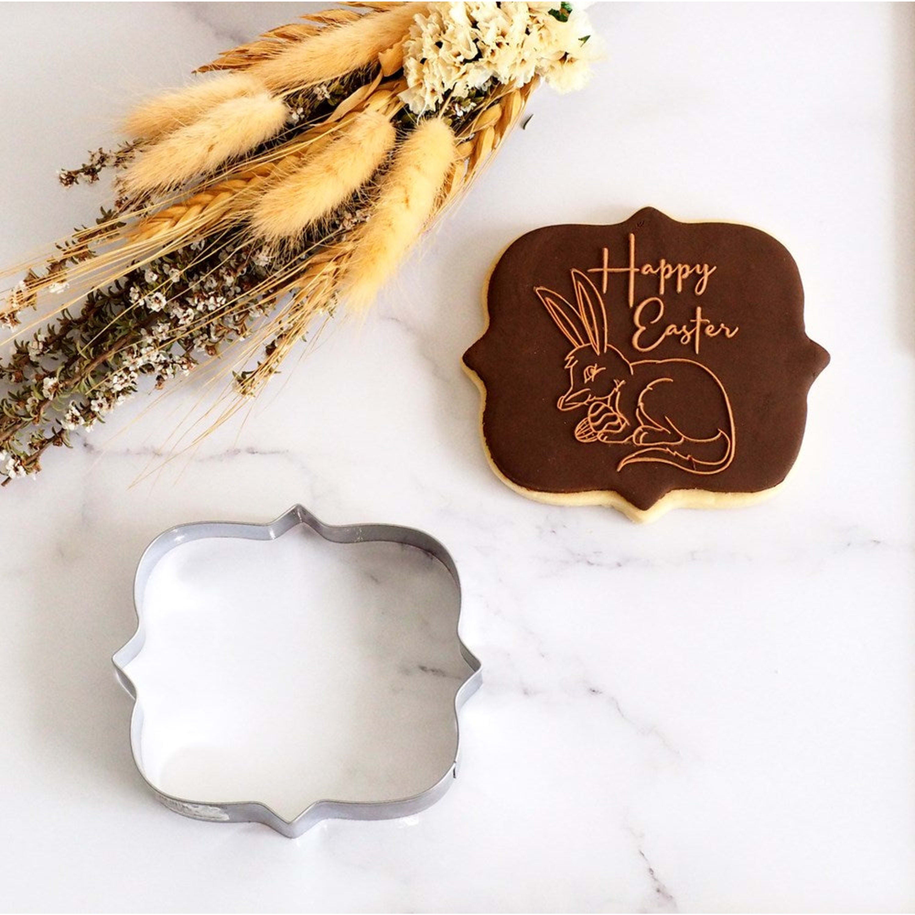 Sweet Themes Plaque Rectangle Scroll Cookie Cutter
