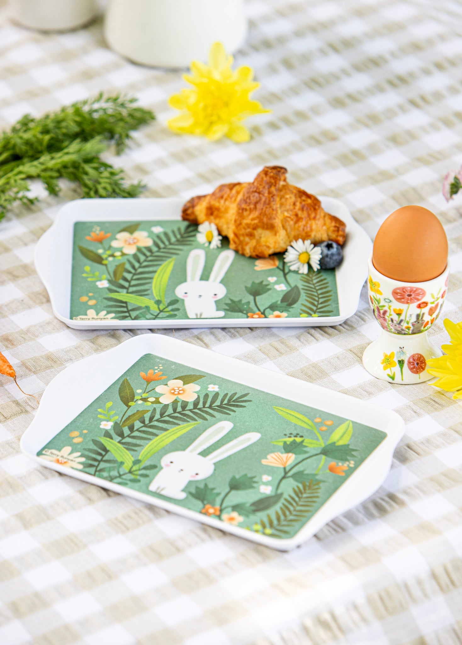 Ashdene Playful Bunnies Green Garden 2pk Scatter Tray