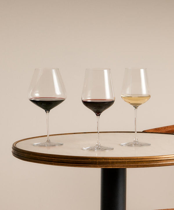 Three glasses. Every wine.