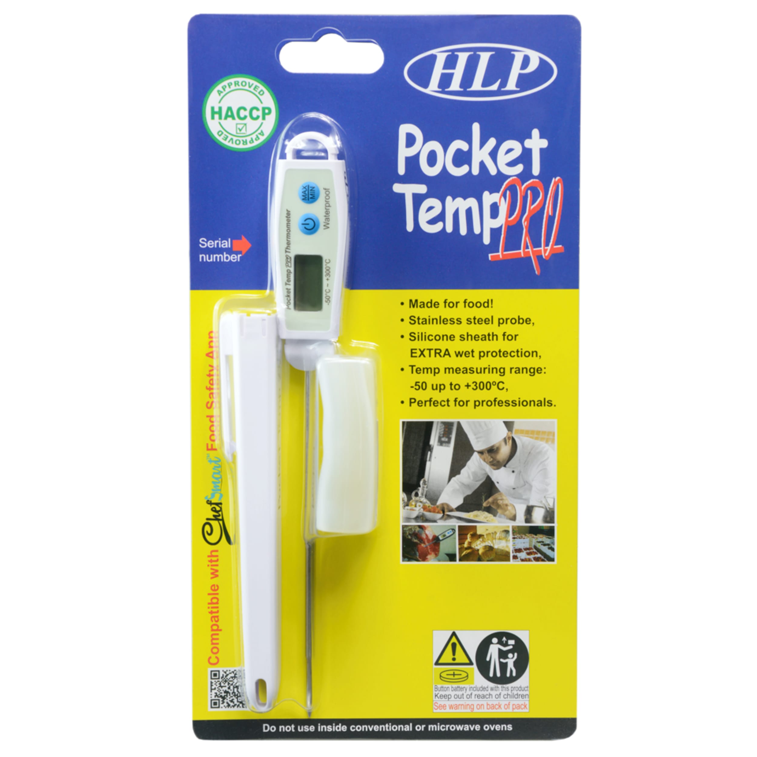 HLP Pocket Temp Pro Waterproof Probe Thermometer Red