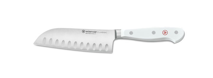 Wusthof Classic White Hollow Edge Santoku Knife - 14cm