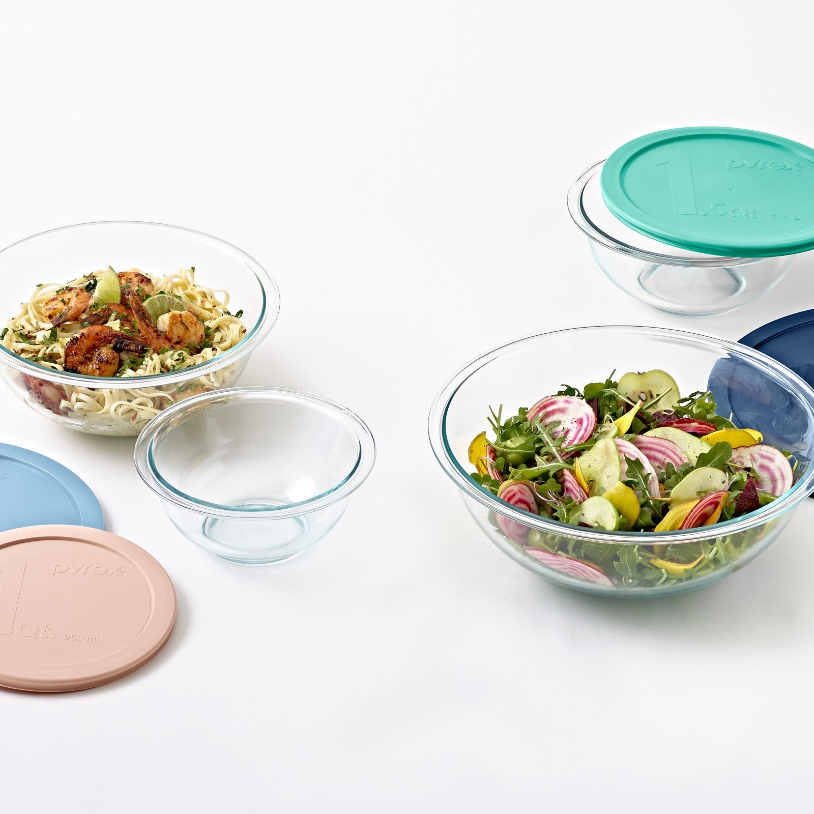 Pyrex Essentials Smart 8 Piece Coloured Bowl Set
