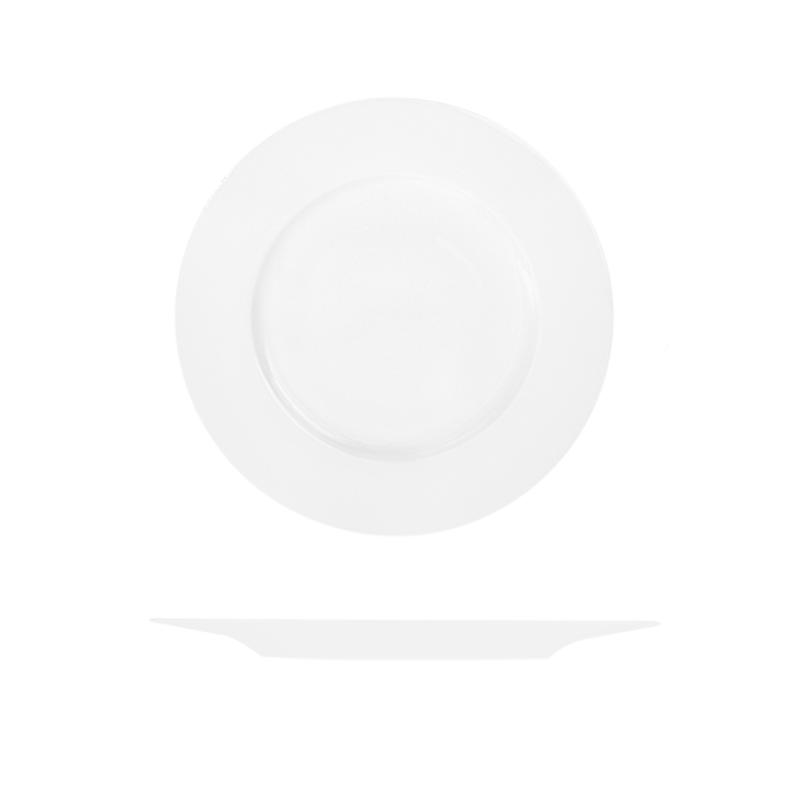 RAK Fedra Round Plate - Flat Wide Rim (220mm - White)