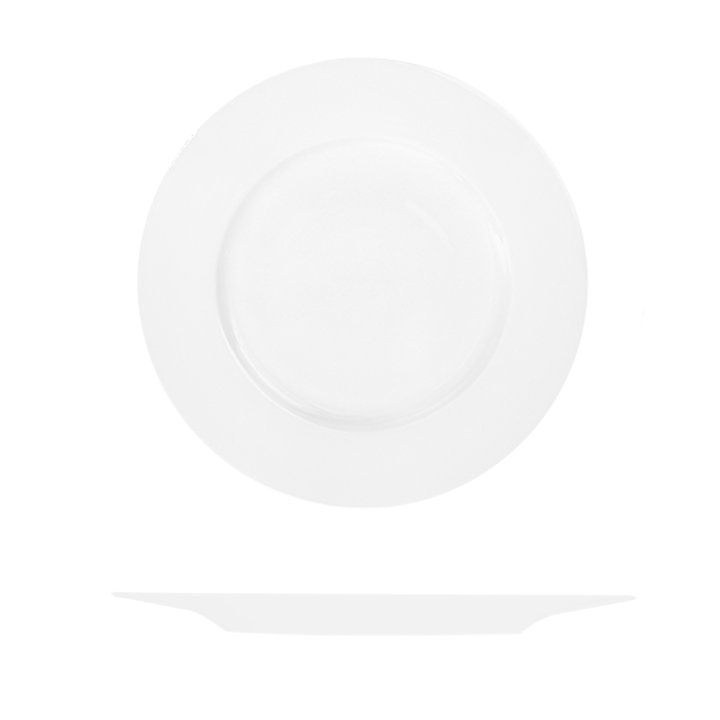 RAK Fedra Round Plate - Flat Wide Rim (270mm - White)