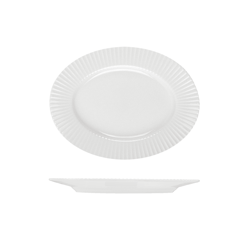 RAK Spectra Oval Platter - Flat Wide Rim (260mm - White)