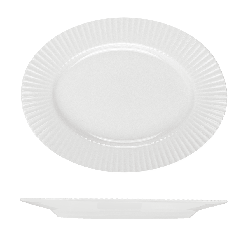 RAK Spectra Oval Platter - Flat Wide Rim (360mm - White)