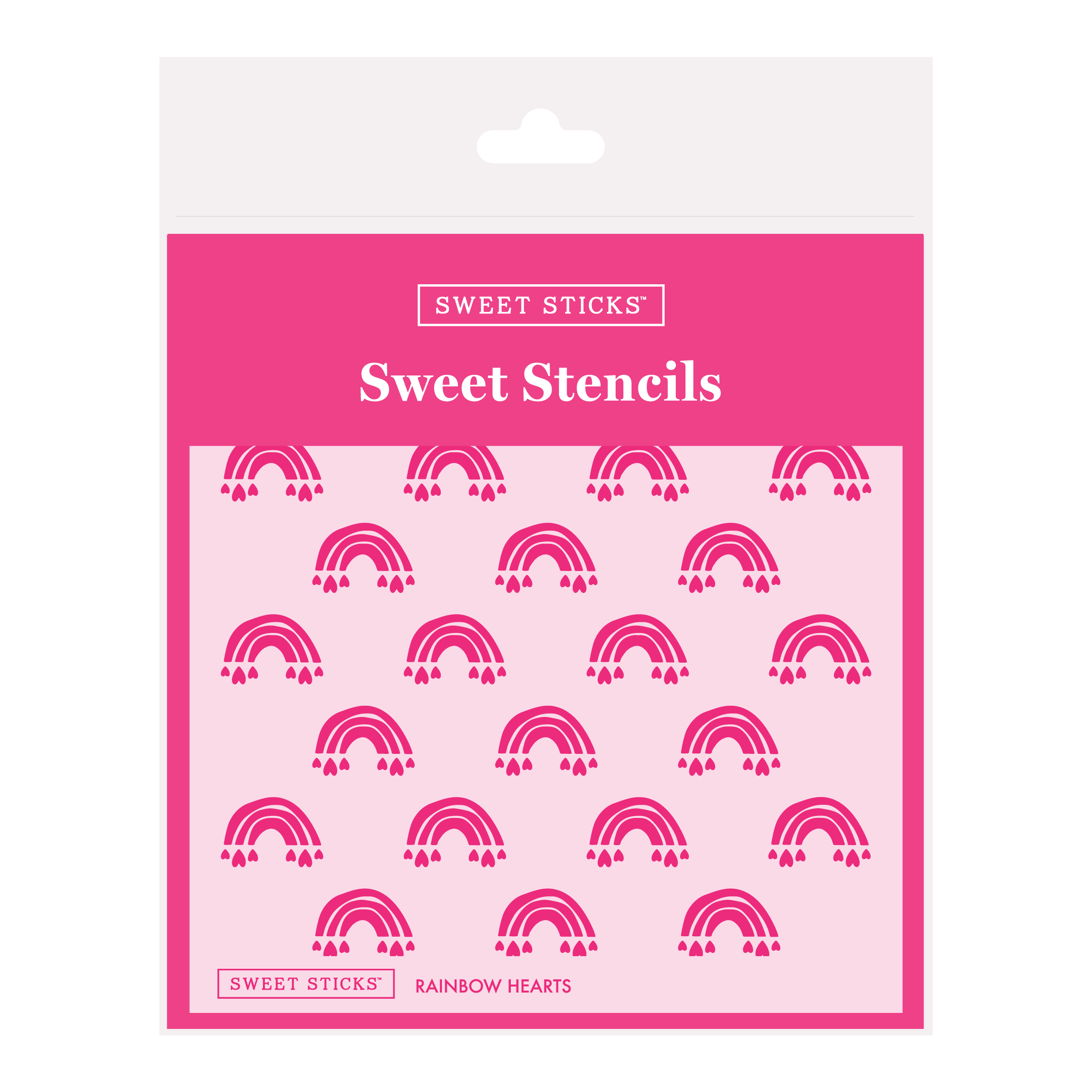 SWEET STICKS Sweet Stencils Assortment Range - Rainbow Hearts
