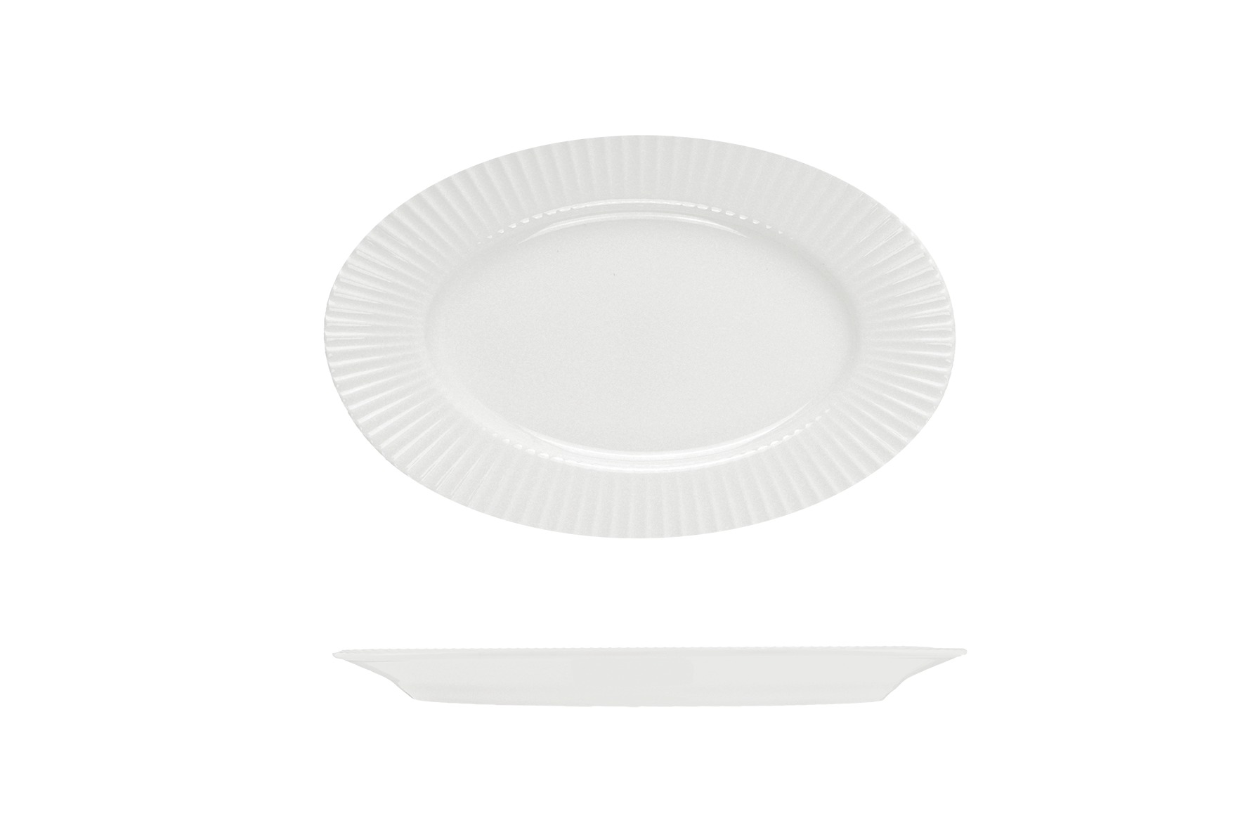 RAK Metropolis Oval Plate - Wide Rim (380mm - White)