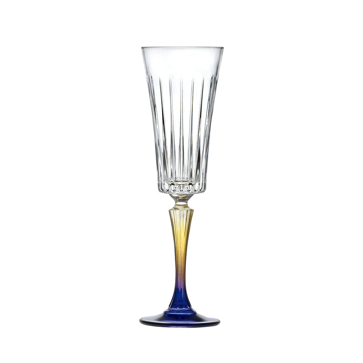 RCR Cristalleria Gipsy Champagne Flute 210ml Yellow & Purple