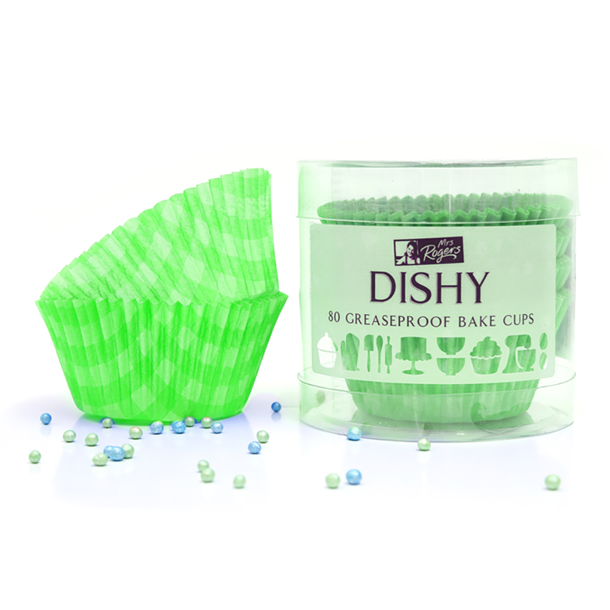G&S Bake Cups Pack of 80 – Gingham Green