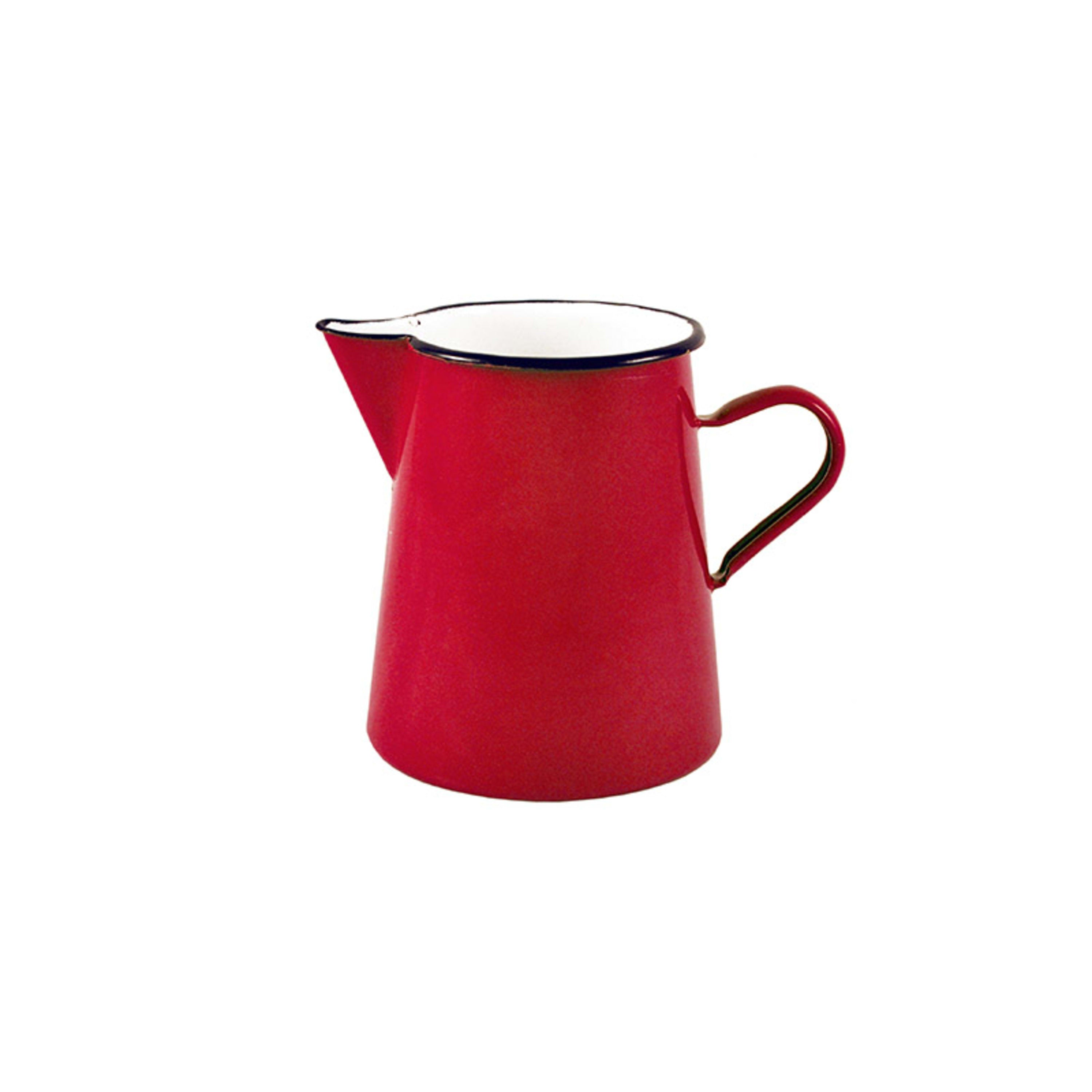 Urban Style Enamelware Premium Pitcher Seamless Base 1L - Red with Black Rim