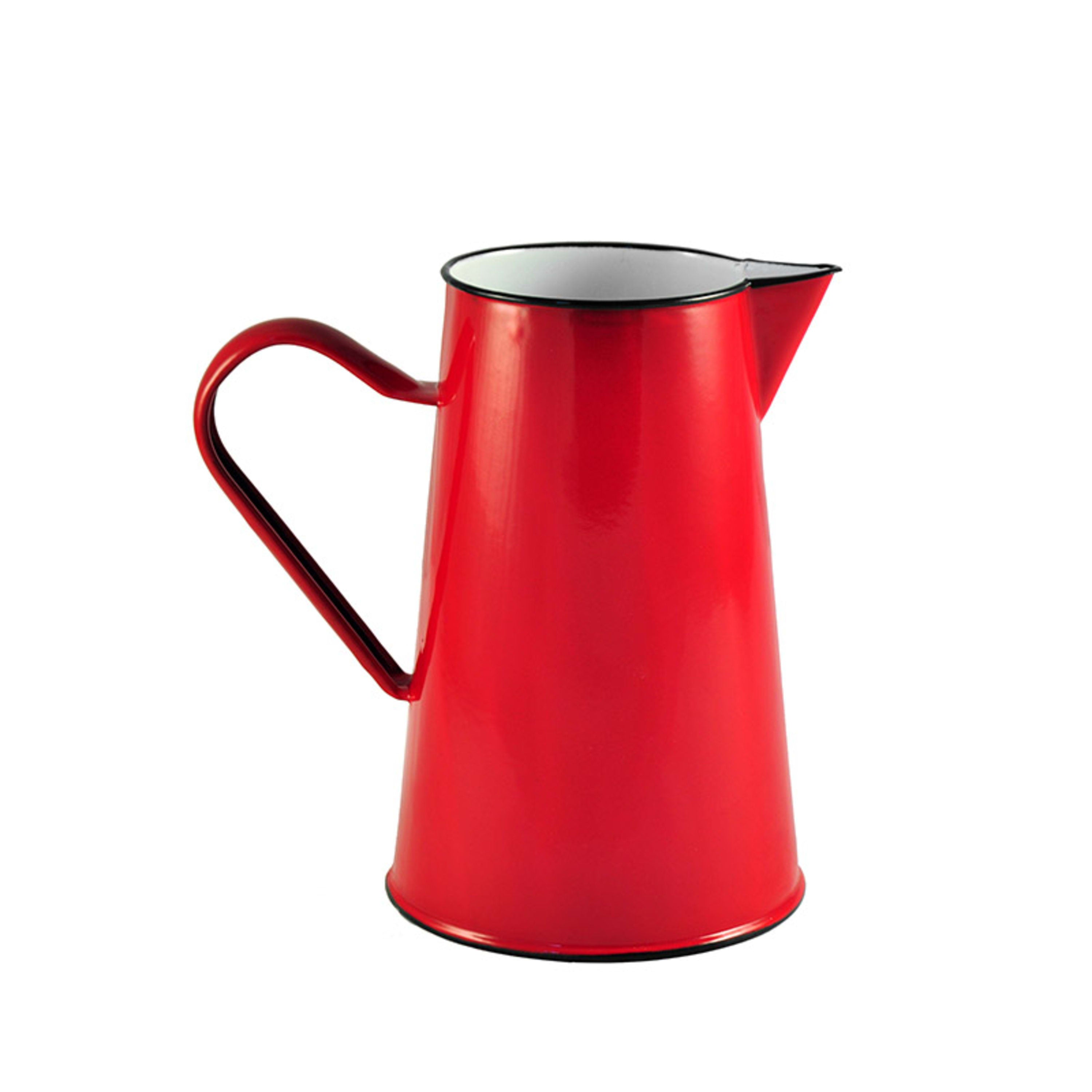 Urban Style Enamelware Pitcher 2L - Red with Black Rim