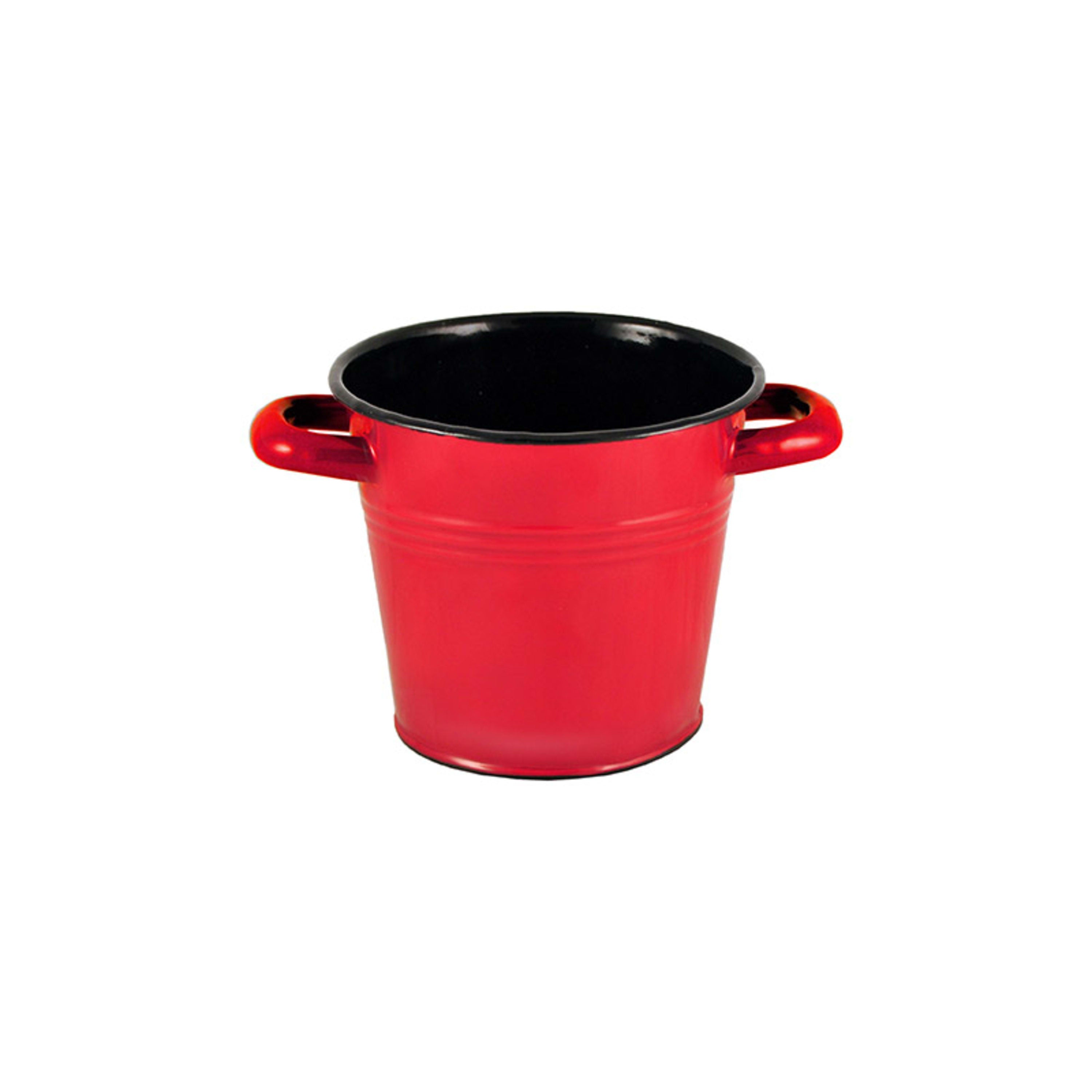 Urban Style Enamelware Bucket with Hollow Handles 1L - Red
