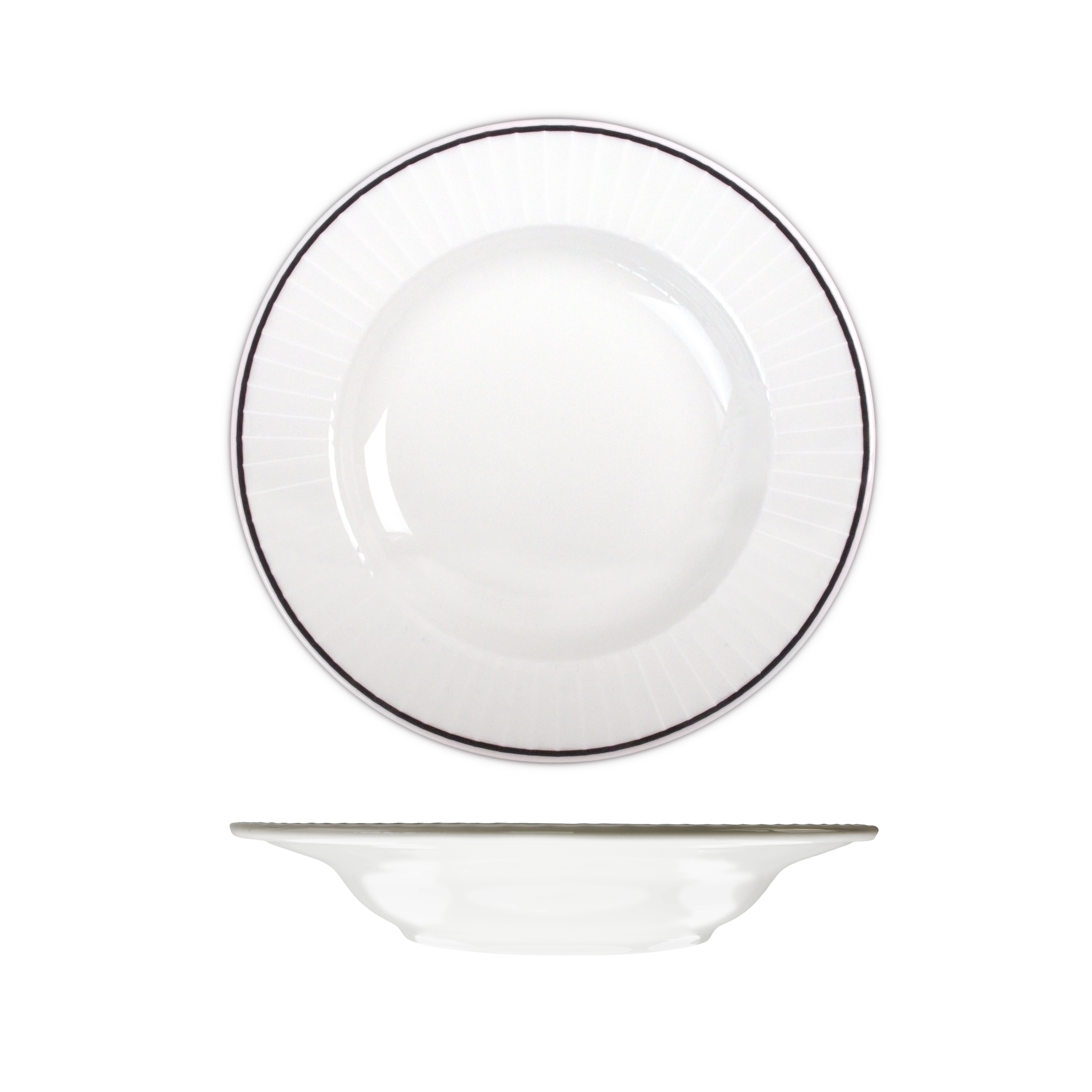 RAK Harriette Round Bowl - Wide Rim (260mm - White with Black Line)