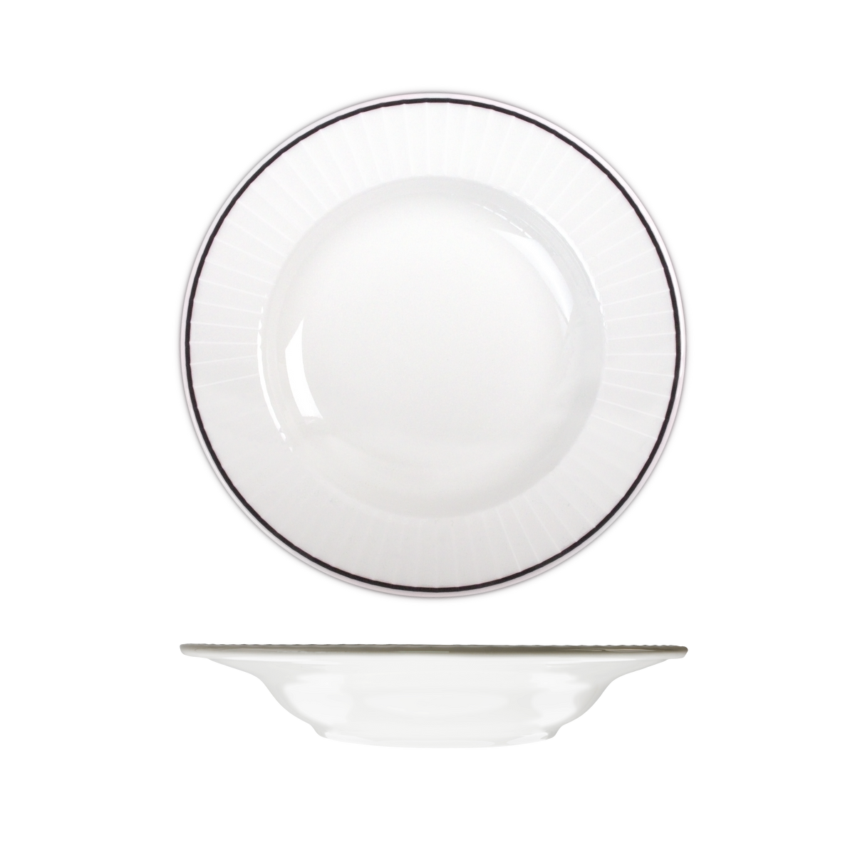 RAK Harriette Round Bowl - Wide Rim (260mm - White with Black Line)